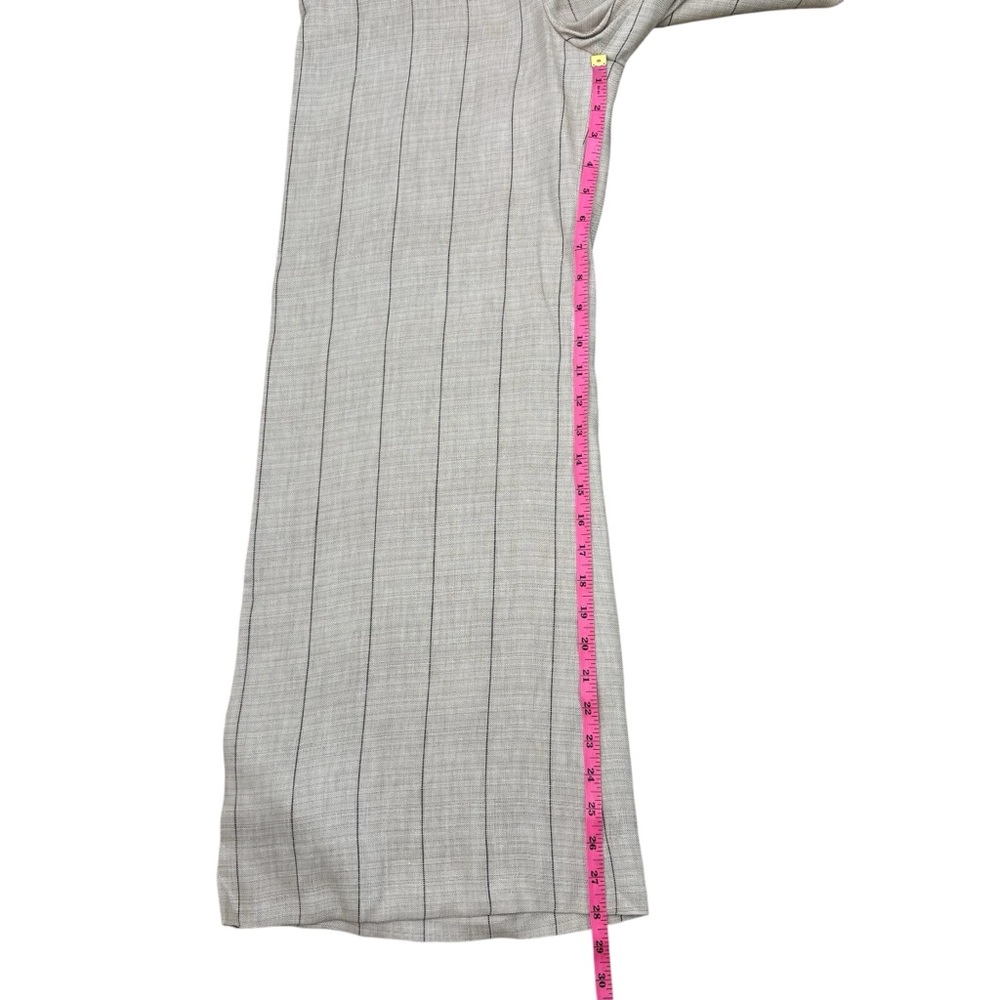 & Other Stories Wide Linen-Blend Trousers Pinstripe Tan US 4 NWT High Waist - Picture 6 of 15
